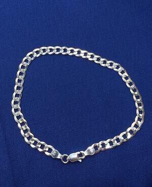 925 Italy Sterling Silver Miami Curb Link Bracelet 4.1mm 7.5